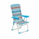 Marbueno Folding Chair 5 Positions Aluminum with Cushion Orange Blue Stripes 69X58X110 cm
