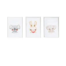 Sheets Crochetts 33 x 43 x 2 cm Elephant Rabbit Koala 3 Pieces