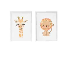 Sheets Crochetts 33 x 43 x 2 cm Lion Giraffe 2 Pieces