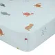 Fitted sheet HappyFriday Mini dinosaur Blue Multicolour 70 x 140 x 14 cm