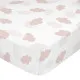 Sábana Bajera HappyFriday BASIC KIDS Blanco Rosa 70 x 140 x 14 cm Nubes