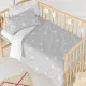 Duvet cover set HappyFriday Basic Kids Grey Baby Crib 2 Pieces
