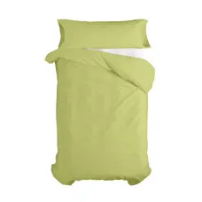 Duvet cover set HappyFriday Basic Kids Green Single 2 Pieces