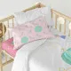 Duvet cover set HappyFriday Mr Fox Pumpkin Multicolour Baby Crib 2 Pieces