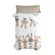 Juego de funda nórdica HappyFriday Moshi Moshi Rabbit Family Multicolor Cama de 80/90 2 Piezas