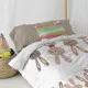 Juego de funda nórdica HappyFriday Moshi Moshi Rabbit Family Multicolor Cama de 80/90 2 Piezas