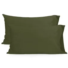 Pillowcase HappyFriday Basic Green 50 x 75 cm (2 Units)