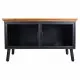 Mueble Auxiliar Alexandra House Living Marrón Negro Gris Vidrio Hierro Madera de abeto 42 x 55 x 94 cm