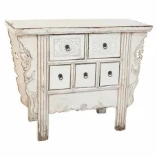 Recibidor Alexandra House Living Blanco Madera de olmo 45 x 80 x 101 cm