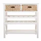 Aparador Alexandra House Living Blanco Cuerda Madera MDF 86 x 38 x 88 cm