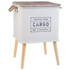 Nightstand Alexandra House Living White 41 x 41 x 61 cm