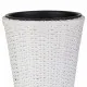 Planter Alexandra House Living White Iron Rattan Plastic 28 x 40 x 28 cm