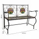 Bench Alexandra House Living Black Iron Tile 50 x 88 x 110 cm
