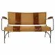Bench Alexandra House Living Leather Iron Mango wood 71 x 76 x 127 cm