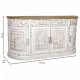 Sideboard Alexandra House Living White Brown Brass Mango wood 45 x 177 x 91 cm