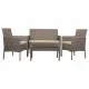 Conjunto de Mesa con 2 Sillones Alexandra House Living Gris 4 Piezas