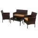 Conjunto de Mesa con 2 Sillones Alexandra House Living Marrón 4 Piezas