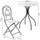 Table set with 2 chairs Alexandra House Living White Black 60 x 75 x 60 cm