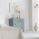 Cómoda Alexandra House Living Azul Ratán Madera de abeto Madera MDF 38 x 80 x 90 cm