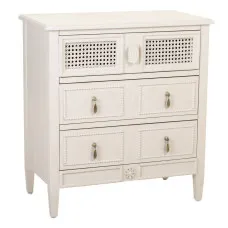 Chest of drawers Alexandra House Living Grey Pink Rattan Fir wood MDF Wood 36 x 70 x 65 cm