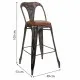 Stool Alexandra House Living Brown Black Leather Iron 53 x 105 x 49 cm