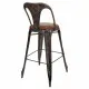 Stool Alexandra House Living Brown Black Leather Iron 53 x 105 x 49 cm