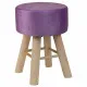 Stool Alexandra House Living Purple Velvet Bamboo Pinewood Sponge MDF Wood 32 x 44 x 32 cm