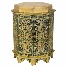 Stool Alexandra House Living Yellow Aluminium MDF Wood 11 x 42 x 38 cm