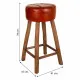 Stool Alexandra House Living Brown Leather Mango wood 78 x 41 x 41 cm