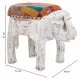Taburete Alexandra House Living Blanco Madera de mango Tejido 51 x 37 x 36 cm Elefante