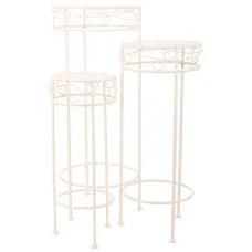 Flower Pot Stand Alexandra House Living White Metal Iron 28 x 120 x 58 cm