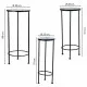 Flower Pot Stand Alexandra House Living Black Iron Tile 30 x 68 x 30 cm 3 Pieces