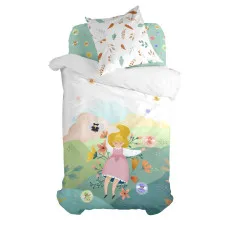 Juego de funda nórdica HappyFriday Mr Fox Dreaming   Multicolor Cama de 80 2 Piezas