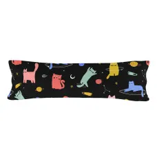 Funda de almohada HappyFriday Aware Cosmic cats Multicolor 45 x 125 cm