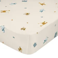 Sábana Bajera HappyFriday Beige Multicolor 90 x 200 x 32 cm Animales