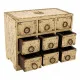 Caja-Joyero Alexandra House Living Crema Madera de mango 10 x 16 x 20 cm 9 cajones