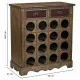 Botellero Alexandra House Living Marrón Madera Metal 31 x 69 x 63 cm Mueble 2 cajones 16 botellas