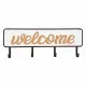Perchero de Pared Alexandra House Living Welcome Blanco Madera MDF 5 x 22 x 60 cm
