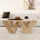 Centre Table Alexandra House Living Diagonal Oak Wood MDP 110 x 40 x 60 cm