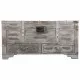 Baúl Alexandra House Living Gris PVC Madera Metal 45 x 45 x 90 cm Estilo vintage