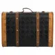 Maleta decorativa Alexandra House Living Negro PVC Madera Metal Tela Vintage 30 x 17 x 43 cm