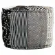 Puff Alexandra House Living Blanco Negro 50 x 40 x 50 cm