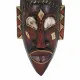 Decorative Figure Alexandra House Living Black Wood Mask 6 x 50 x 16 cm