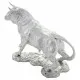 Decorative Figure Alexandra House Living Silver Polyresin Bull 17 x 32 x 43 cm