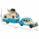 Decorative Figure Alexandra House Living Light Blue Iron ABS Caravan Trailer 9 x 15 x 41 cm