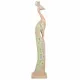 Decorative Figure Alexandra House Living Jute Wood Glass Peacock 106 x 15 x 22 cm