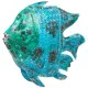 Decorative Figure Alexandra House Living Blue Mango wood Fish 10 x 80 x 105 cm