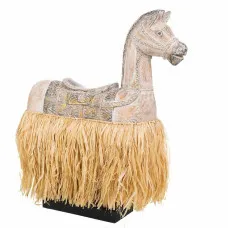 Figura Decorativa Alexandra House Living Madera Algas marinas Caballo 58 x 17 x 44 cm
