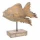 Decorative Figure Alexandra House Living Grey Dark brown Wood Iron Fish 31 x 24 x 30 cm