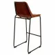 Stool Alexandra House Living Brown Black Leather Iron 50 x 106 x 46 cm